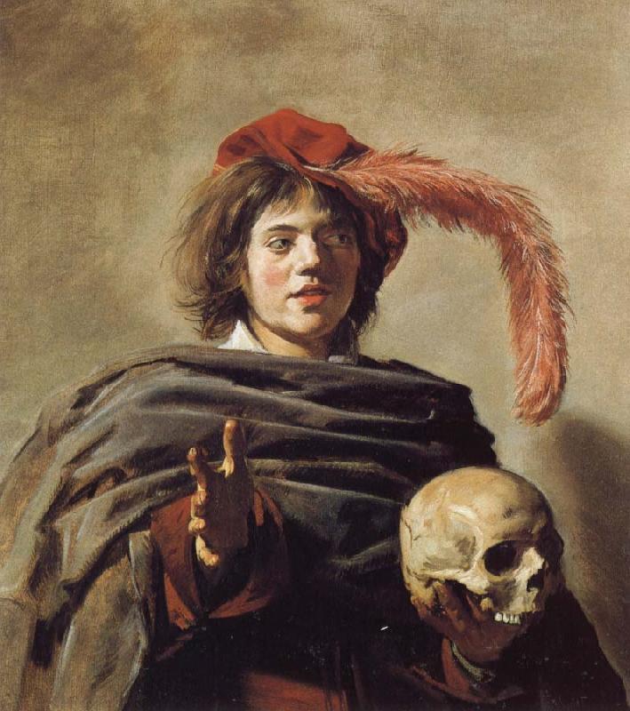Frans Hals Young Man Holding a Skull oil painting picture